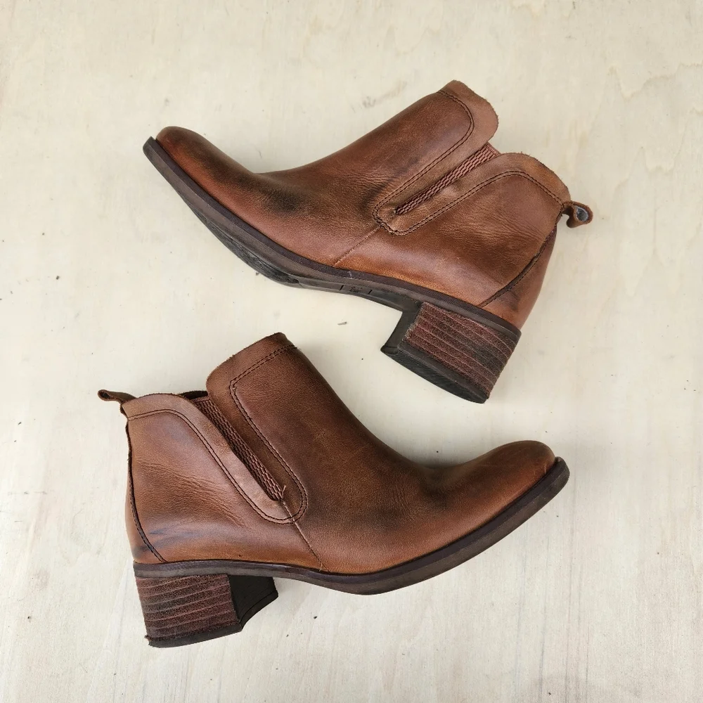 Korks Tasha Brown Leather Ankle Bootie - Size 6 M - Picture 9 of 11